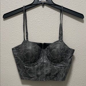 Say What? Gray Reptile Pattern Bustier